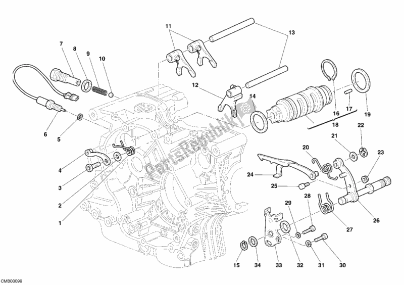 Alle onderdelen voor de Schakelmechanisme van de Ducati Multistrada 620 Dark USA 2006